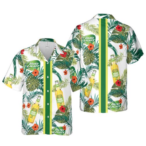 Hawaiian Beer Shirt Collection: Bud Light Lime Tropical Aloha Shirt - Perfect Beer Lover Gift!