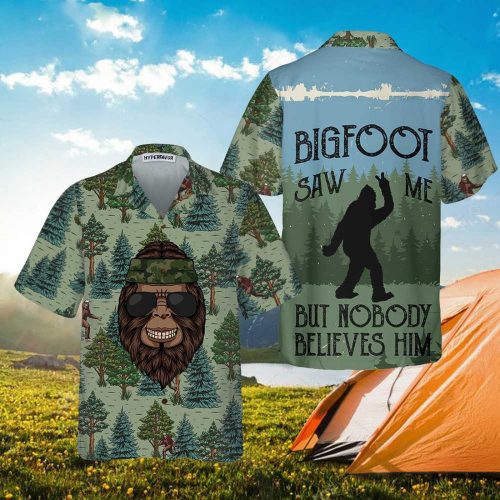 Bigfoot Saw Me Camping Hawaiian Shirt: Funny Summer Gift Idea for Men & Women