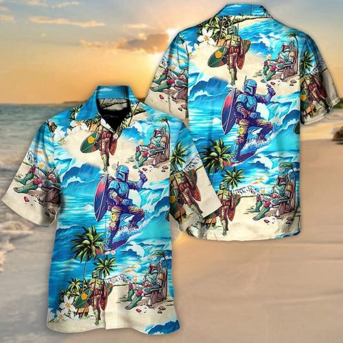 Boba Fett Star Wars Surfing Hawaiian Shirt - For Men Women Kids