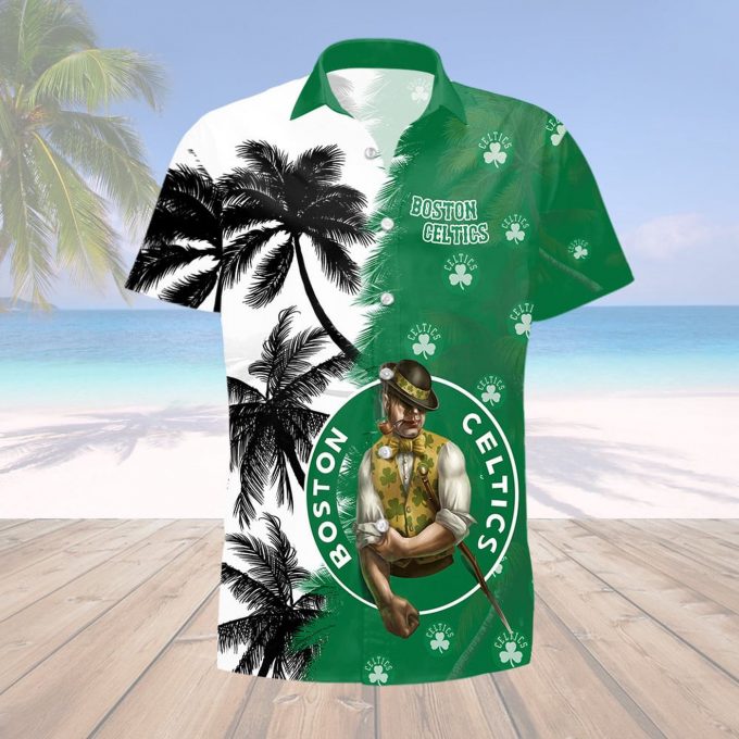 Boston Celtics Beach Summer 3D 3D Button 3D Button Hawaiian Shirt Gift for Men Dad Father Gift for Men Dad Father