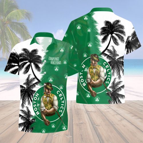 Boston Celtics Beach Summer 3D 3D Button 3D Button Hawaiian Shirt Gift for Men Dad Father Gift for Men Dad Father