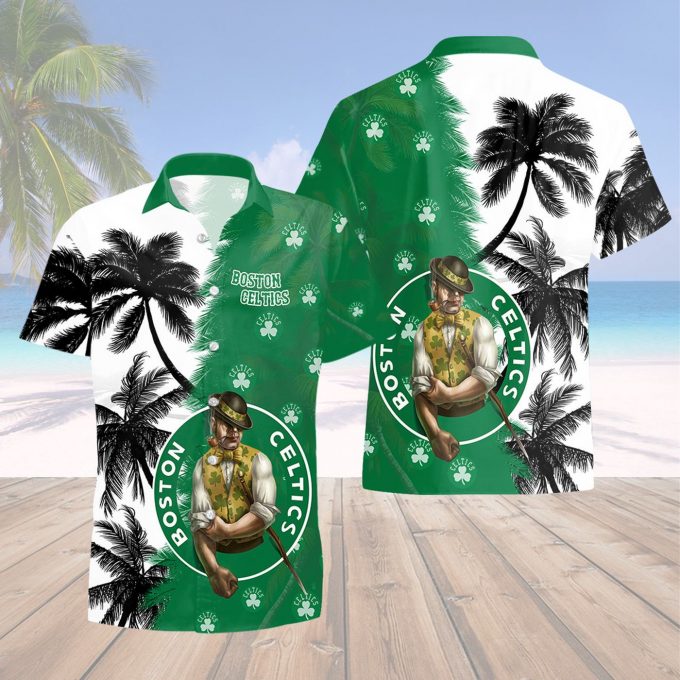 Boston Celtics Beach Summer 3D 3D Button 3D Button Hawaiian Shirt Gift for Men Dad Father Gift for Men Dad Father