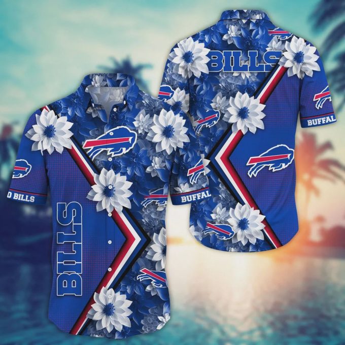 Buffalo Bills NFL Digital Flowers Aloha Hawaiian Shirt Gift for Men and Women