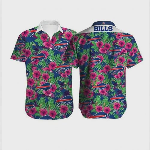 Buffalo Bills NFL Hibiscus Flowers Pink Blue Hawaiian Shirt Gift for Men and Women