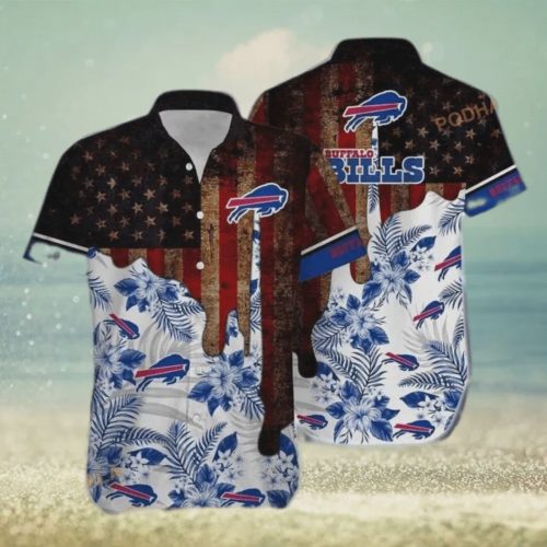 Buffalo Bills NFL Vintage US Flag Beach Hawaiian Shirt Gift for Men and Women