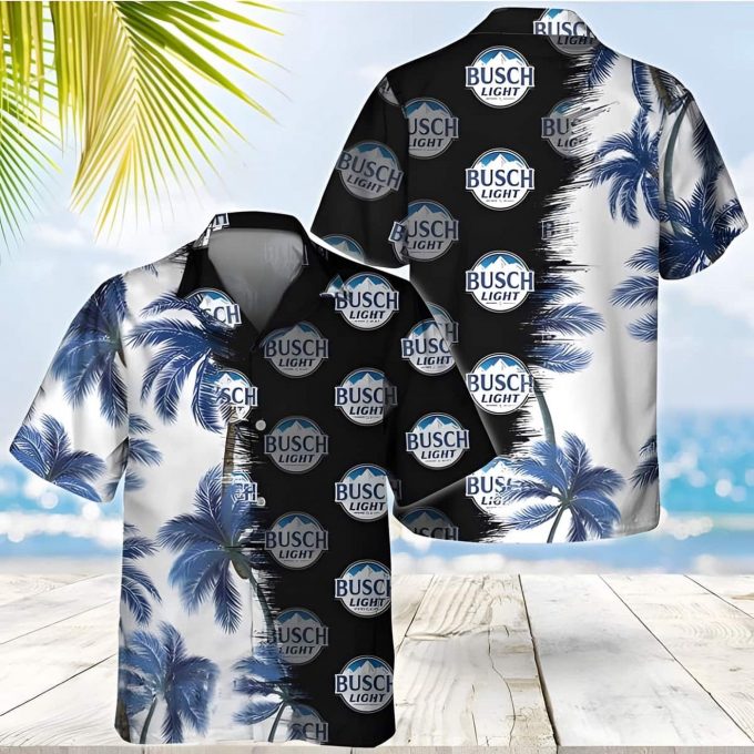 Busch Light Hawaiian Shirt: Palm Trees Beach Gift Aloha Beer Fan Gift Idea