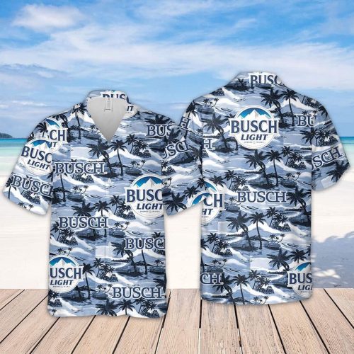 Busch Light Hawaiian Shirt Sea Island Pattern - Perfect Gift for Beach Lovers & Beer Enthusiasts