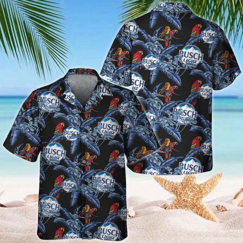 Busch Light Red Parrots Hawaiian Shirt - Beer Lover s Summer Gift Idea for Men & Women