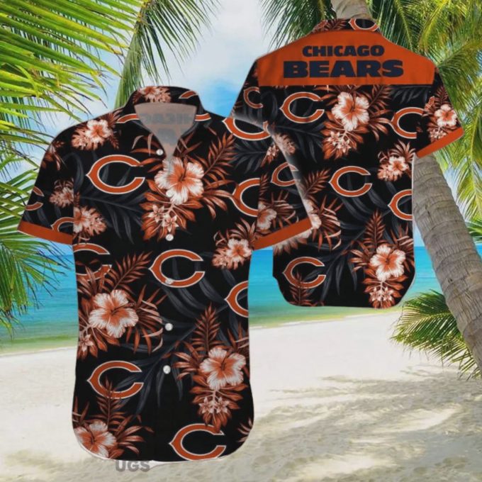 Chicago Bears NFL Beach Floral Tropical 3D Printing Hawaiian Shirt Gift for Men and Women
