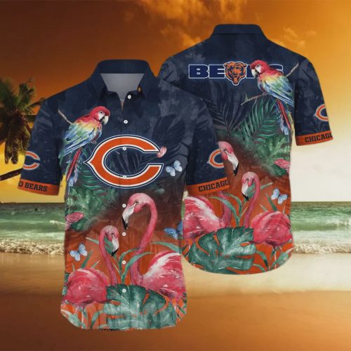 Chicago Bears NFL Flower Full Printing Hawaiian Shirt Gift for Men and Women