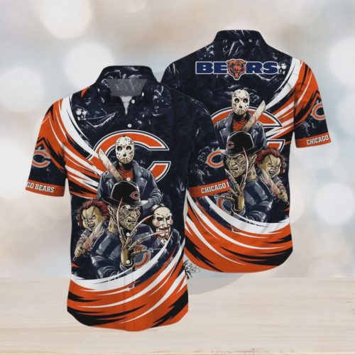 Chicago Bears NFL Halloween Horror Movies Hawaiian Shirt Gift for Men and Women