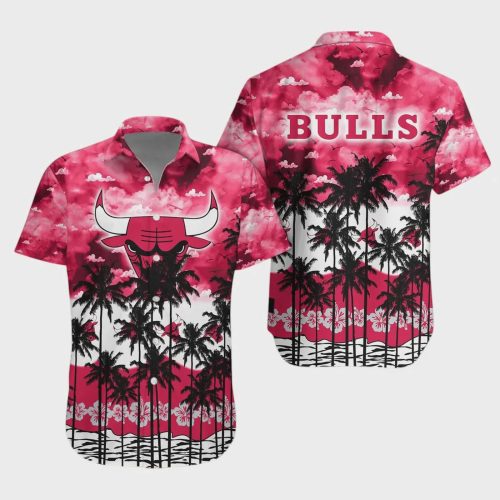 Chicago Bulls Sunset Palm Hawaiian Shirt Gift for Men Dad and Father