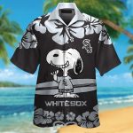 Chicago White Sox Snoopy Short Sleeve Button Up Tropical Aloha 3D Button Hawaiian Shirt Gift for Men Dad Father Set for Men Women Kids