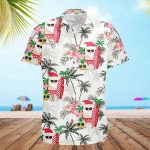 Christmas in July: Trendy Hawaiian Santa Claus Flamingo Xmas Shirt