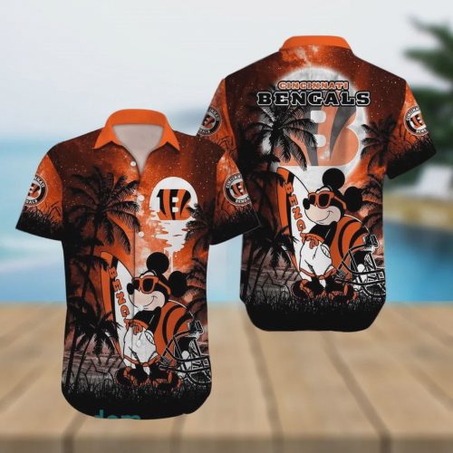 Cincinnati Bengals NFL Mickey Mouse Beach Pattern Hawaiian Shirt Gift for Men and Women