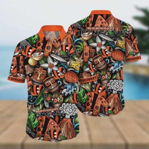 Cincinnati Bengals NFL Tiki Pattern Hawaiian Shirt Gift for Men and Women