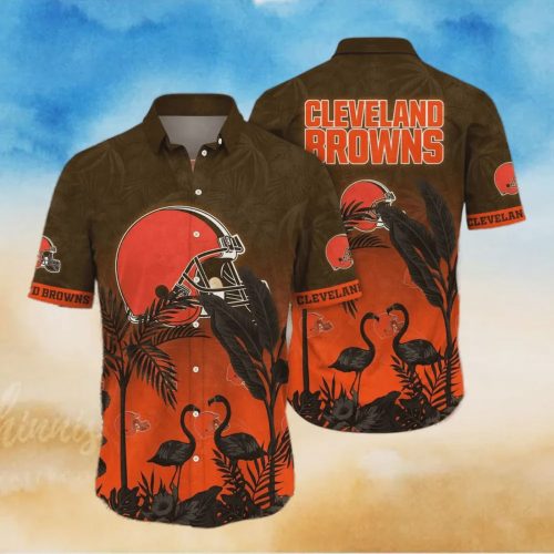 Cleveland Browns NFL Flora Sunset Hawaiian Shirt Gift for Men and Women