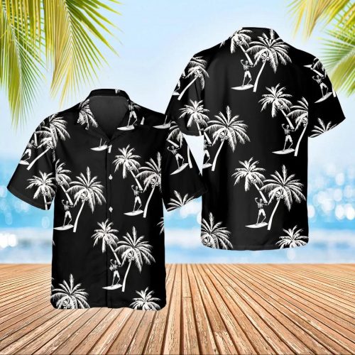 Coconut Tree Skull Black Hawaiian Shirt Skull & Viking 3D  Clothing Skull Aloha Shirt