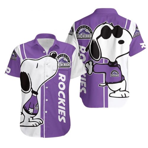 Colorado Rockies Snoopy Lover All-over Print 3D Button Hawaiian Shirt Gift for Men Dad Father