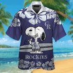 Colorado Rockies Snoopy Short Sleeve Button Up Tropical Aloha 3D Button Hawaiian Shirt Gift for Men Dad Father Set for Men Women Kids