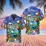 Colorful Psychedelic Trippy Skull Hawaiian Shirt Skull & Viking 3D  Clothing For Men Women