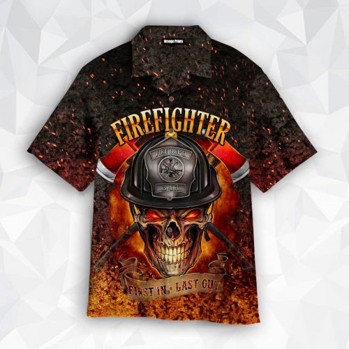 Crazy Skull Firefighter Hawaiian Shirt Aloha Summer Gift For Men Women Job Aloha Shirt