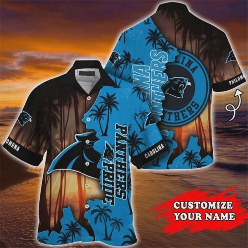 Custom Carolina Panthers NFL Tropical Island Hawaiian Shirt Gift for Men and Women