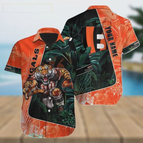 Custom Cincinnati Bengals NFL Aloha Logo Hawaiian Shirt Gift for Men and Women