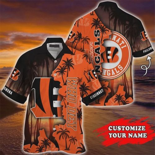 Custom Cincinnati Bengals NFL Tropical Island Hawaiian Shirt Gift for Men and Women