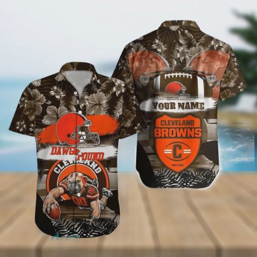 Custom Cleveland Browns NFL Mascot Hawaiian Shirt Gift for Men and Women