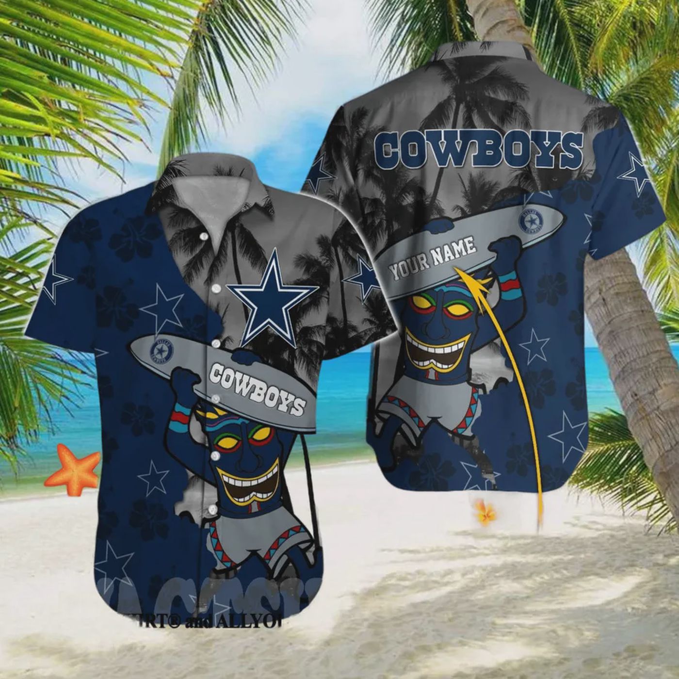 Custom Dallas Cowboys NFL Beach Unisex Full Printed Hawaiian Shirt Gift for Men and Women Custom Dallas Cowboys NFL Beach Unisex Full Printed Hawaiian Shirt Gift for Men and Women