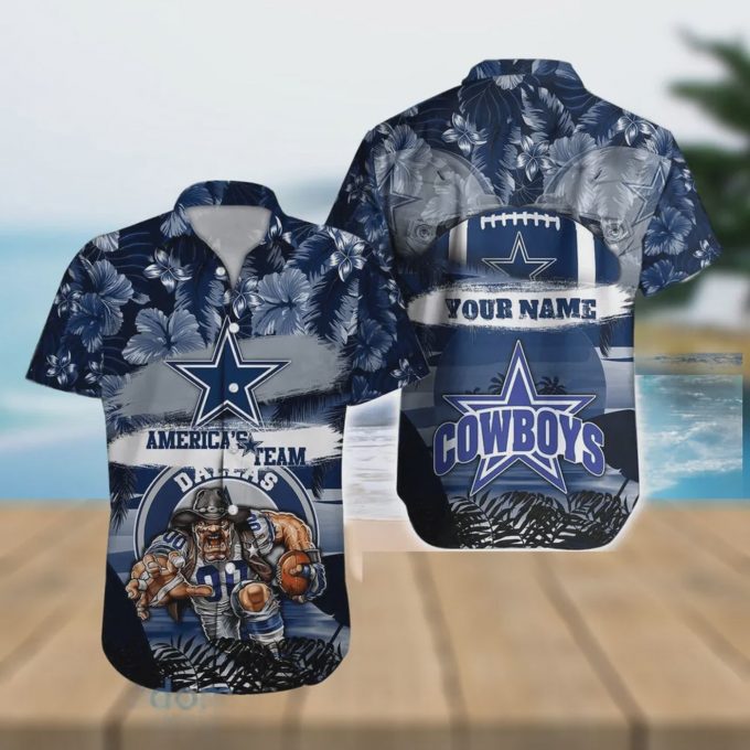 Custom Dallas Cowboys NFL Football Mascot Hawaiian Shirt Gift for Men and Women