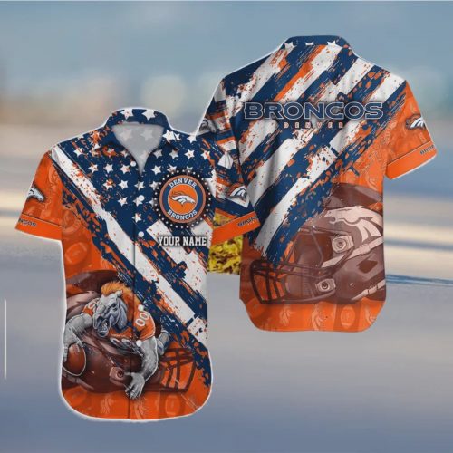 Custom Denver Broncos NFL Mascot Summer Pattern Hawaiian Shirt Gift for Men and Women
