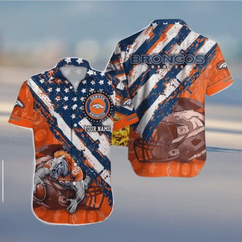 Custom Denver Broncos NFL Mascot Summer Pattern Hawaiian Shirt Gift for Men and Women