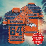 Custom Denver Broncos NFL US Flag Pattern Hawaiian Shirt Gift for Men and Women