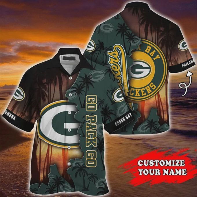Custom Green Bay Packers NFL Aloha Hawaiian Shirt Gift for Men and Women