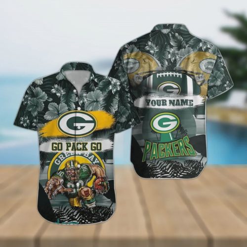 Custom Green Bay Packers NFL Mascot Hawaiian Shirt Gift for Men and Women