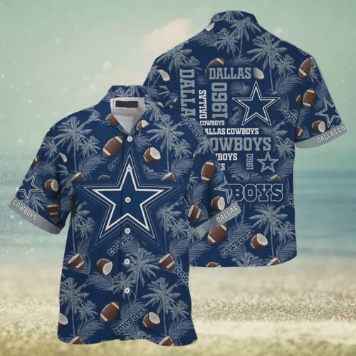 Dalals Cowboys NFL Coconut Tree Pattern Hawaiian Shirt Gift for Men and Women