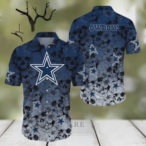 Dalals Cowboys NFL Halloween Aloha Skull 3D Hawaiian Shirt Gift for Men and Women