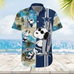 Dallas Cowboy 3D Button Hawaiian Shirt Gift for Men Dad Father Snoopy Beach 3D Button Hawaiian Shirt Gift for Men Dad Father