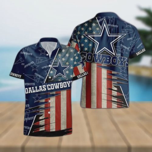 Dallas Cowboys NFL American Flag Logo Hawaiian Shirt Gift for Men and Women