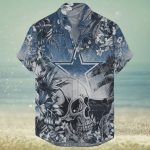Dallas Cowboys NFL Skull Tropical Flower Pattern Hawaiian Shirt Gift for Men and Women