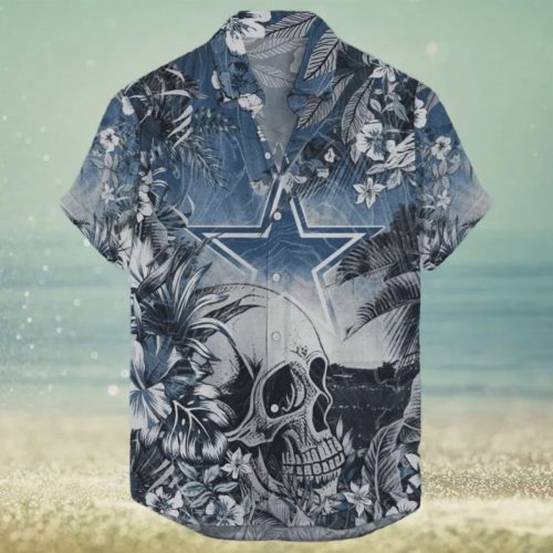 Dallas Cowboys NFL Skull Tropical Flower Pattern Hawaiian Shirt Gift for Men and Women