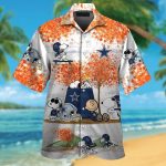 Dallas Cowboys Snoopy Autumn Short Sleeve Button Up Tropical Aloha 3D Button Hawaiian Shirt Gift for Men Dad Father Set for Men Women Kids