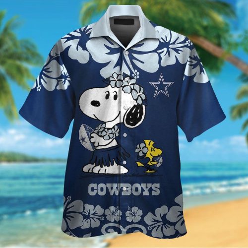 Dallas Cowboys & Snoopy 3D Button Hawaiian Shirt Gift for Men Dad Father #2