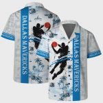 Dallas Mavericks Coastal Hoops Hawaiian Shirt – Aloha Shirt for NBA Fans