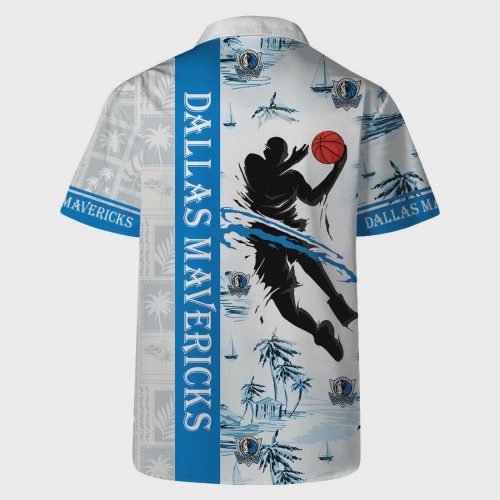 Dallas Mavericks Coastal Hoops Hawaiian Shirt – Aloha Shirt for NBA Fans