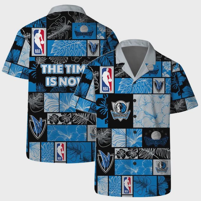 Dallas Mavericks Tropical Patchwork Hawaiian Shirt – Aloha Style for NBA Fans