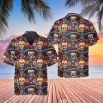 Day Of The Dead Pattern Skull Hawaiian Shirt Skull & Viking Aloha Shirt
