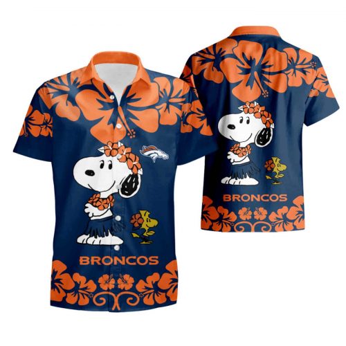 Denver Broncos Snoopy 3D Button Hawaiian Summer Shirt Gift for Men